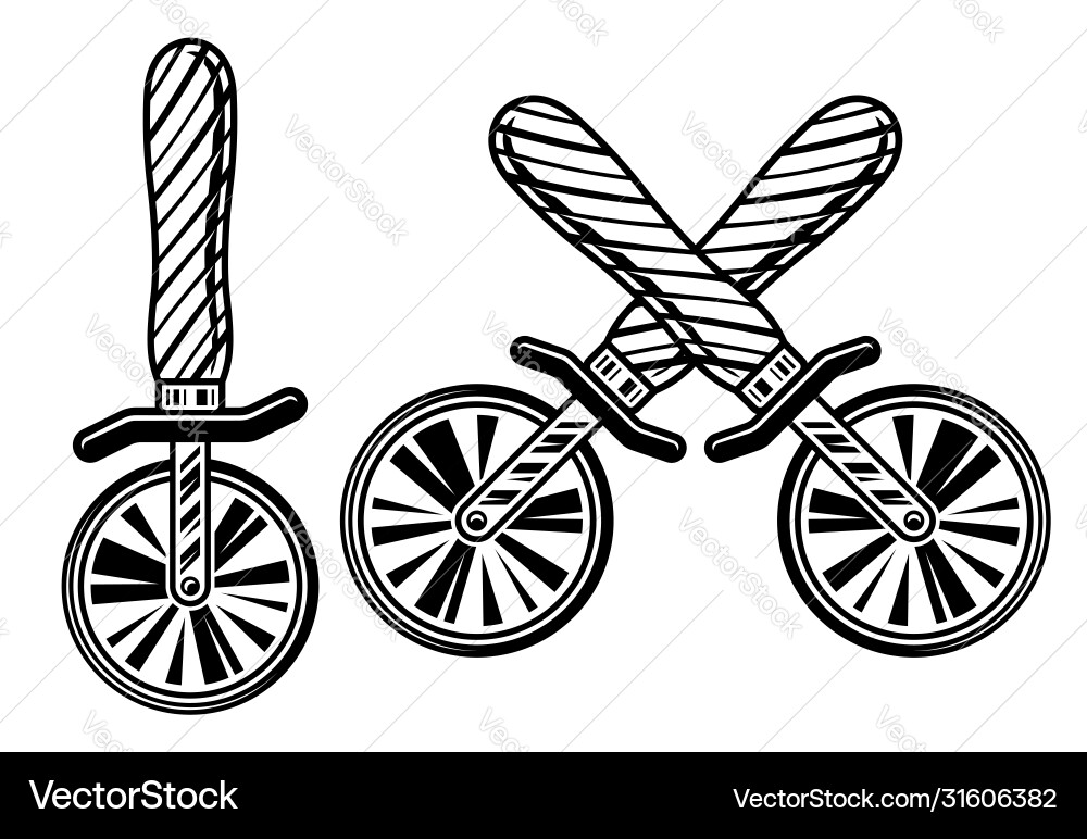 Pizza cutters set objects or elements Vector Image