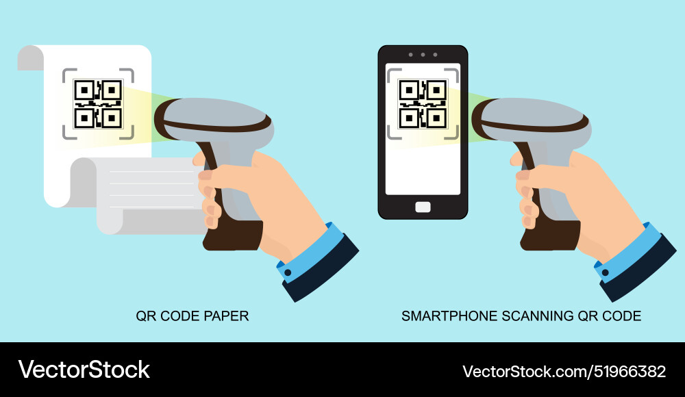 QR Code Scanner Reading Payment vector image
