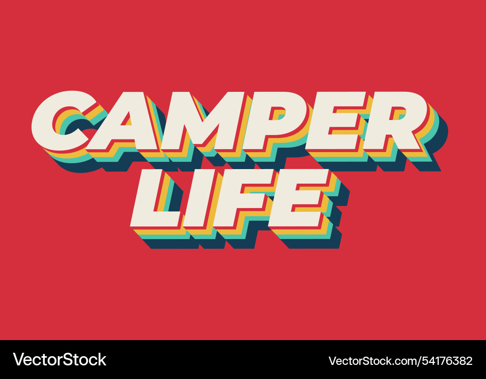 Retro Camper Text Effect Vector Image