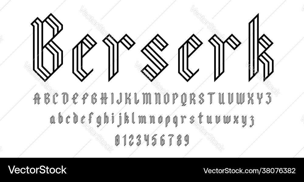 Set alphabets font letters and numbers Set alphabets font letters and numbers vector image