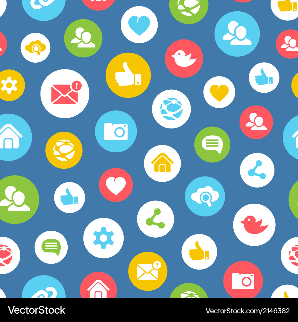 Social Media Network Icon Pattern Vector Image
