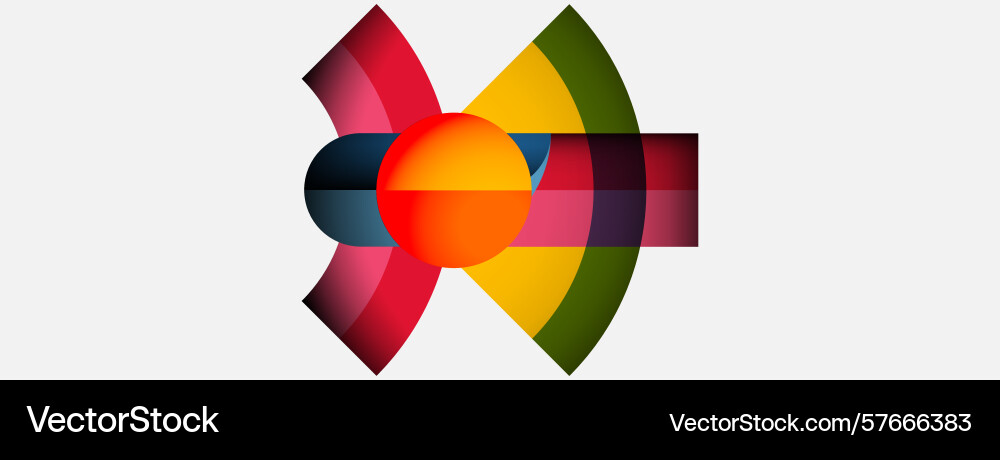 Abstract colorful design features overlapping Vector Image