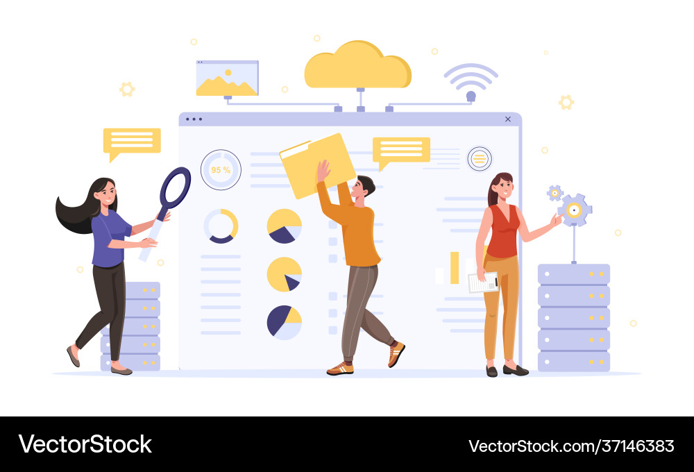 Cloud computing web hosting services concept Cloud computing web hosting services concept vector image