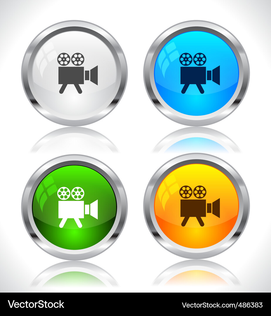 Metal web buttons Vector Image