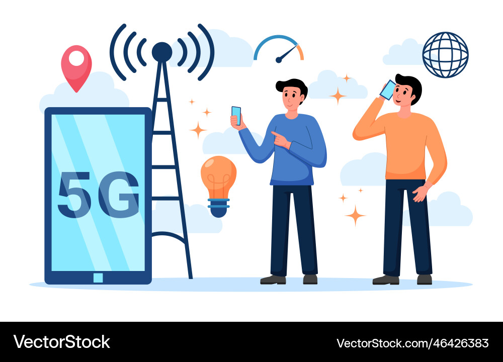 Mobile wireless 5th generation technology Vector Image