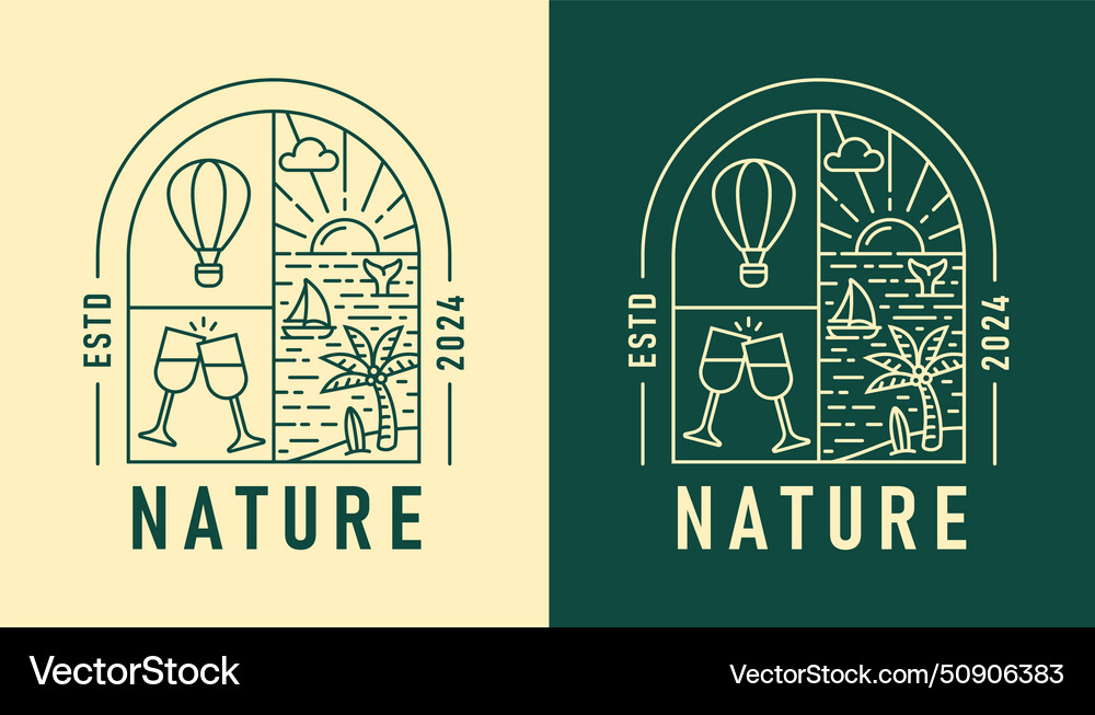 Natural view in the form of a window Natural view in the form of a window vector image