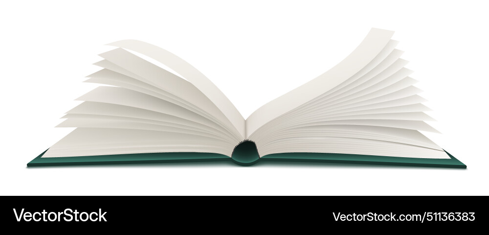 Realistic Open Book with Flipping Pages vector image