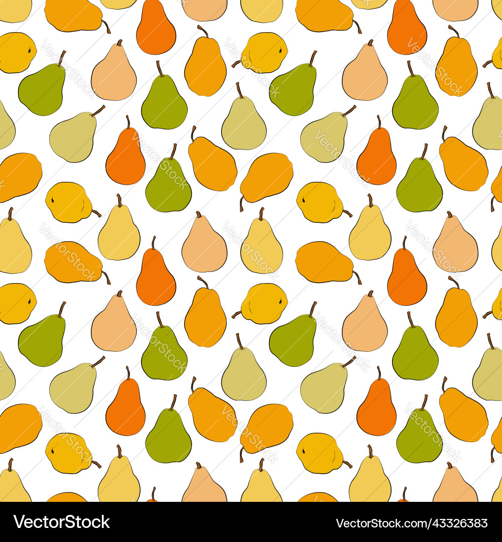 Seamless Pear Leaf Pattern vector image