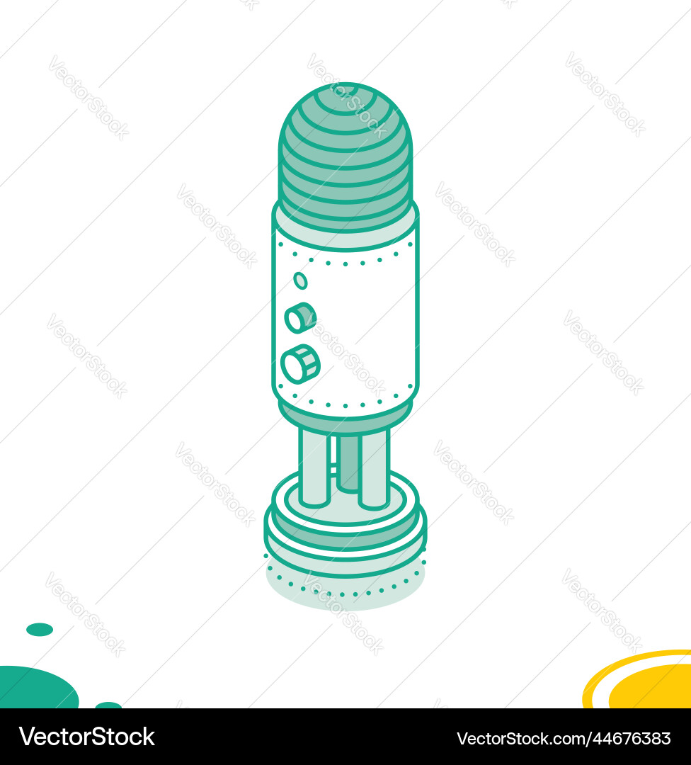 Studio microphone isolated on white podcast radio Studio microphone isolated on white podcast radio vector image