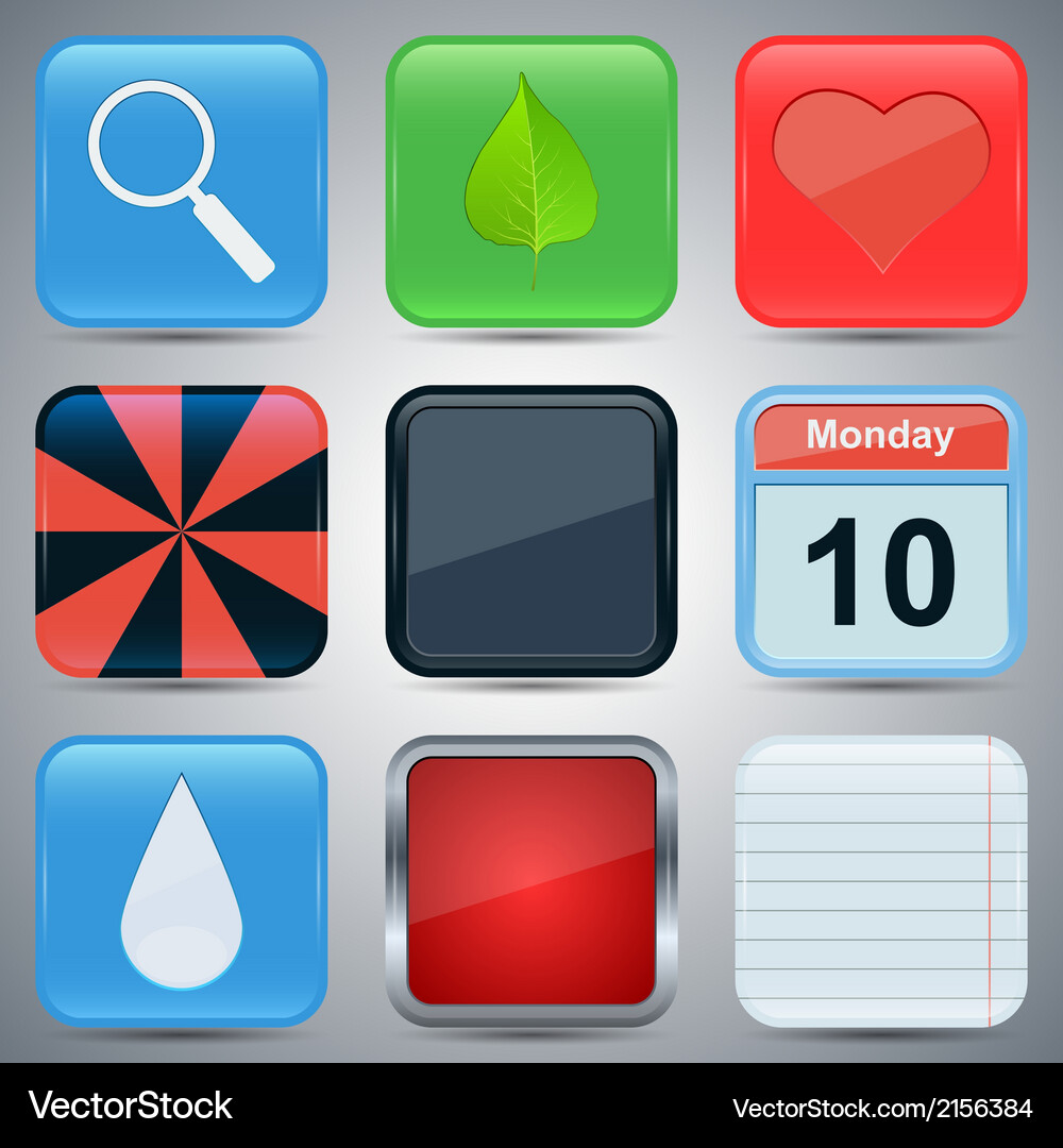 Application icons set Vector Image