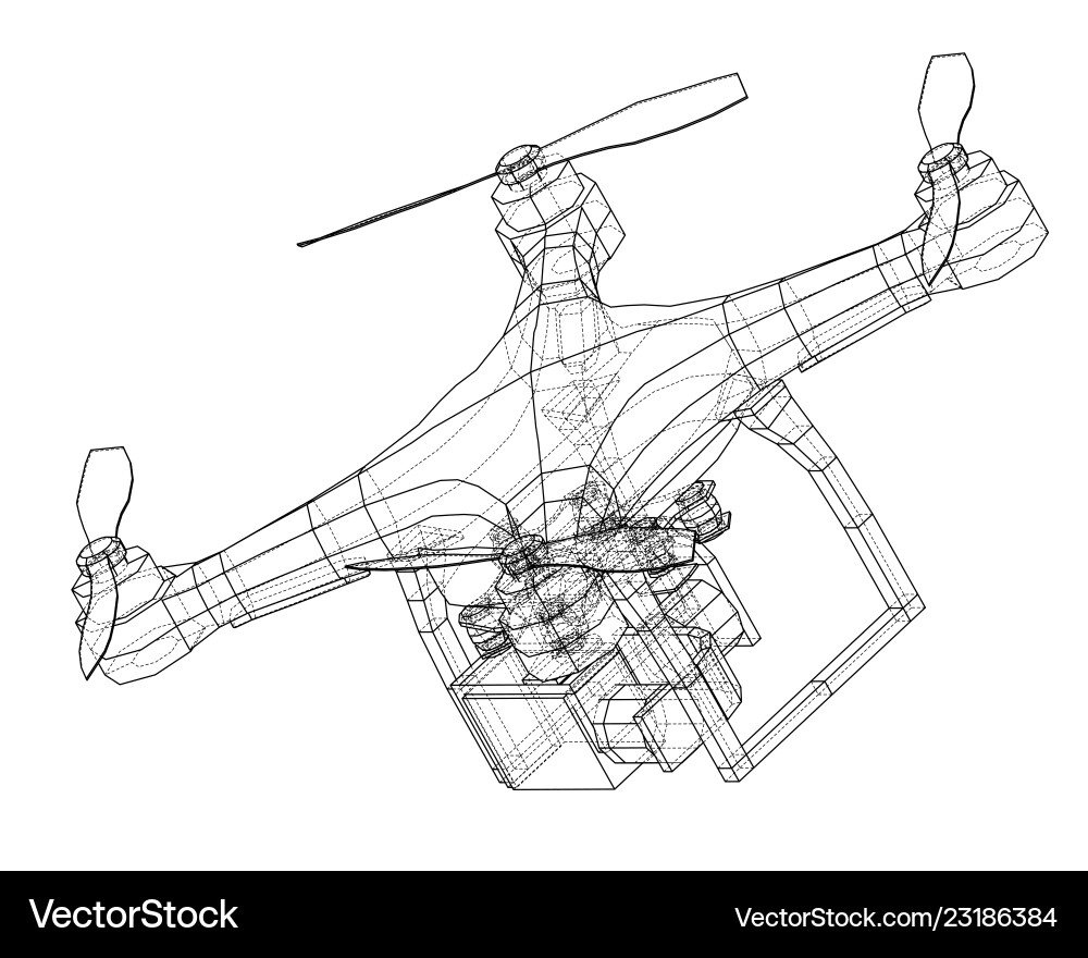 Drone concept rendering of 3d vector image