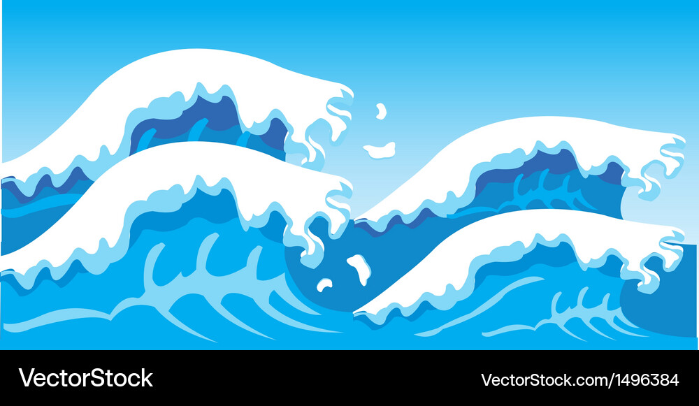 Dynamic Ocean Waves Vector Image