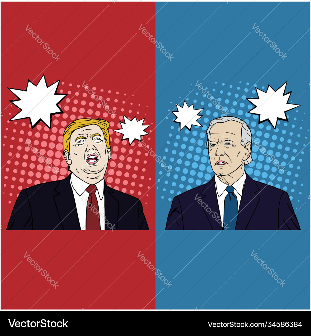Election usa joe biden and donald trump debate Election usa joe biden and donald trump debate vector image
