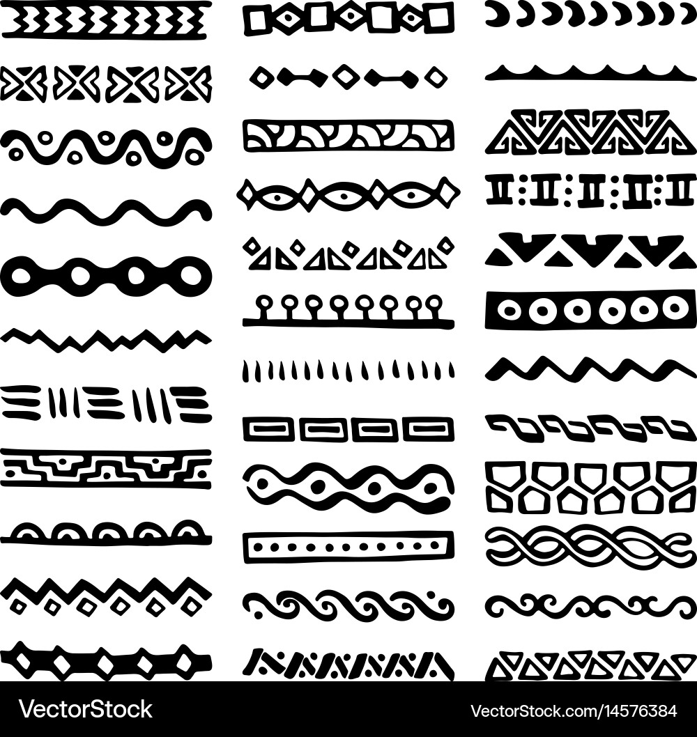 Ethnic Tribal Border Collection Vector Image