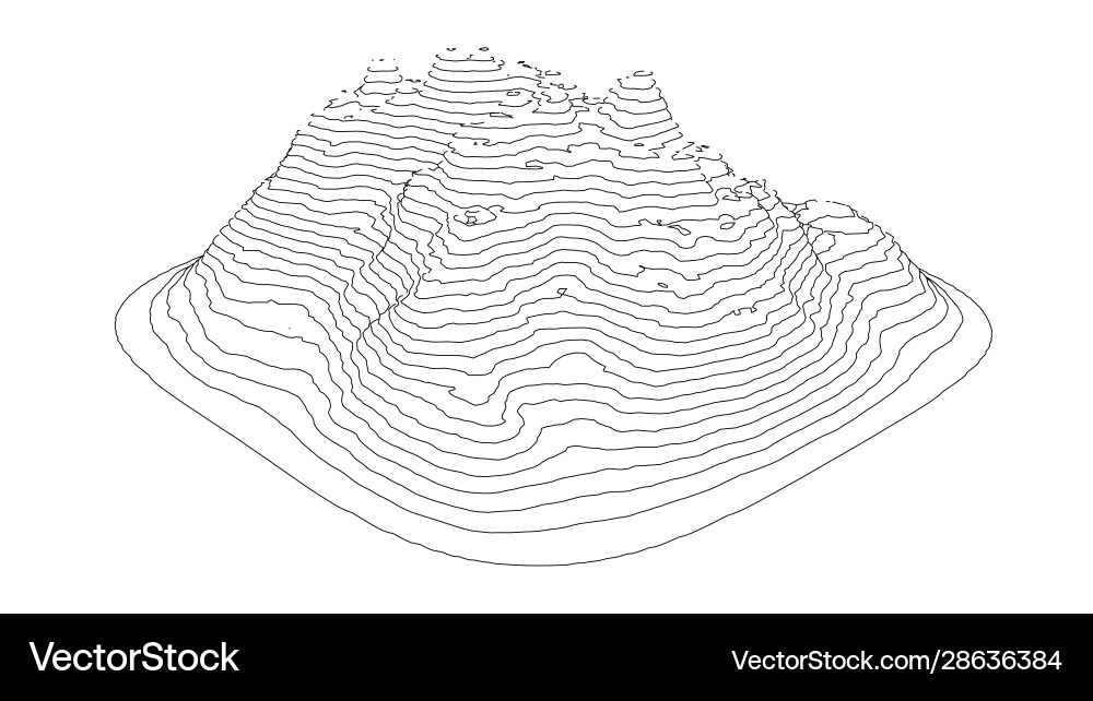 Kurve Linien in Form Teil Bergkette Kurve Linien in Form Teil Bergkette vektorbild