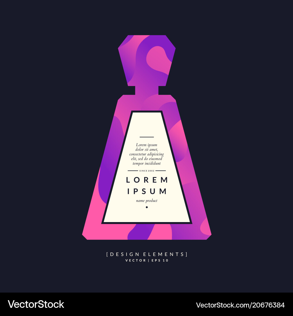 Perfume bottle with dynamic lines and waves Perfume bottle with dynamic lines and waves Vector Image