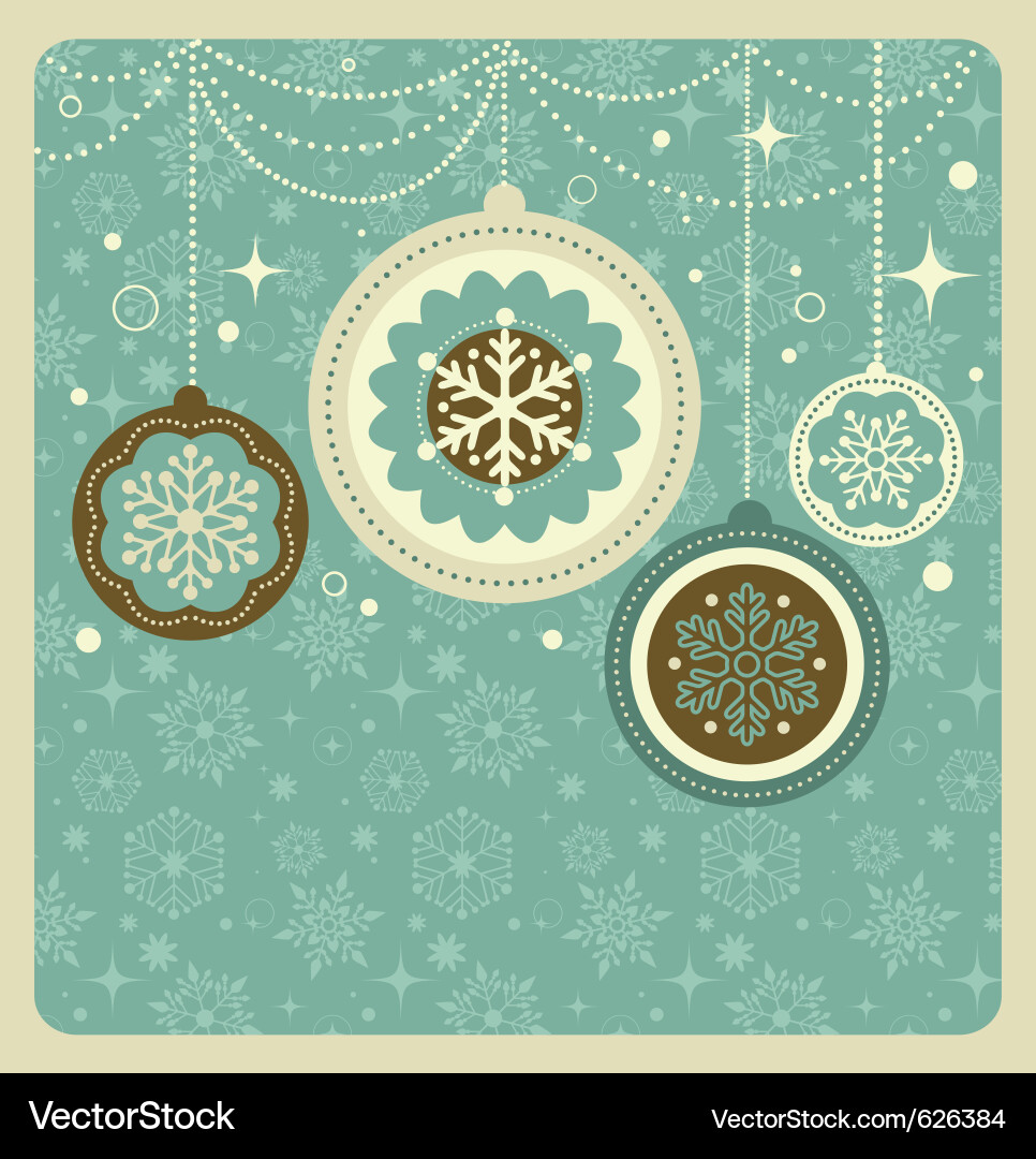 Retro Christmas Ornaments Background vector image