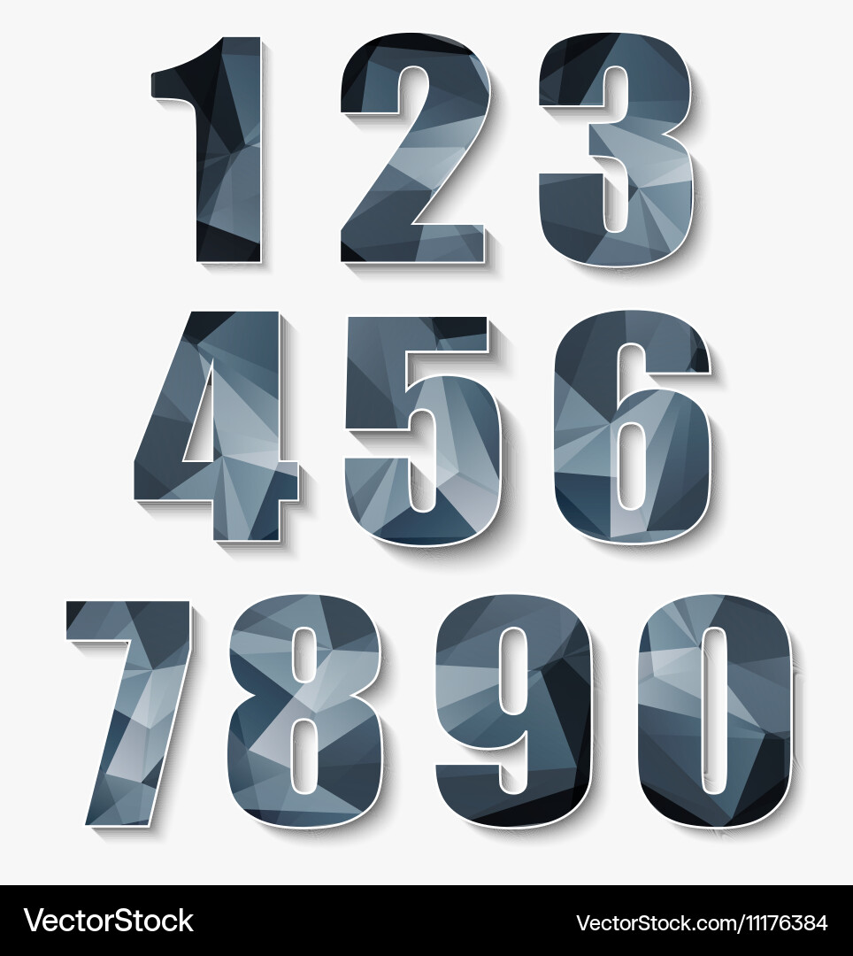 Set polygon numbers from 0 to 9 Vector Image