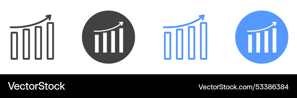 Stats icon flat line symbol set Vector Image