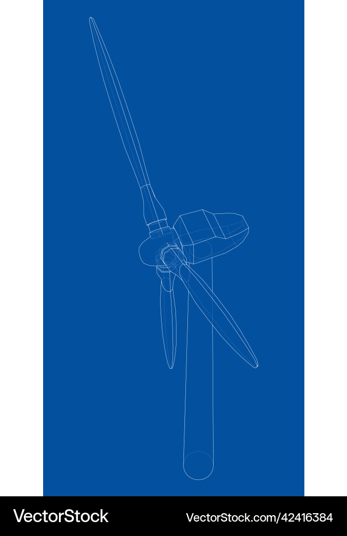 Wind turbine rendering of 3d Vector Image