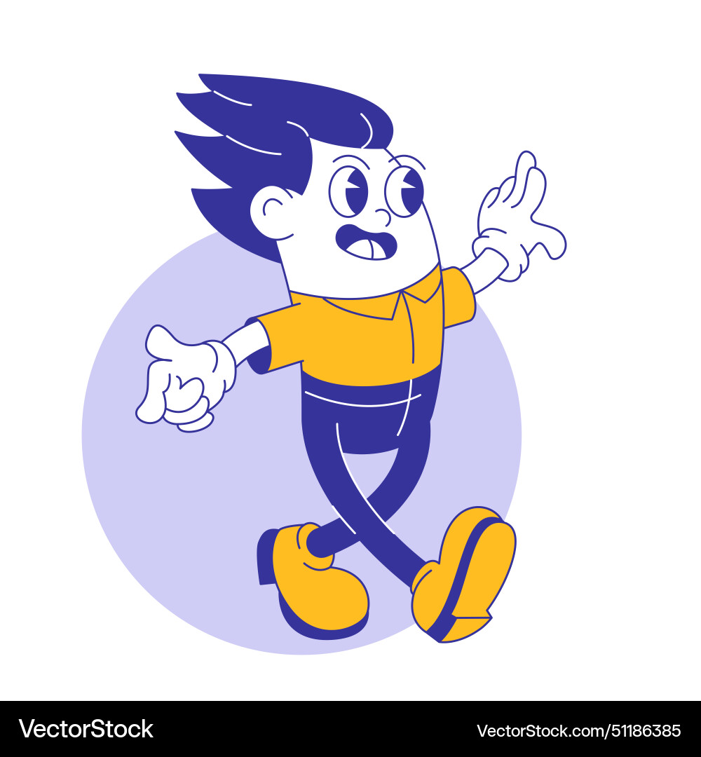 Cartoon man walking in balance vector image