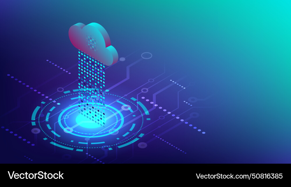 Cloud computing technology concept abstract 3d vector image