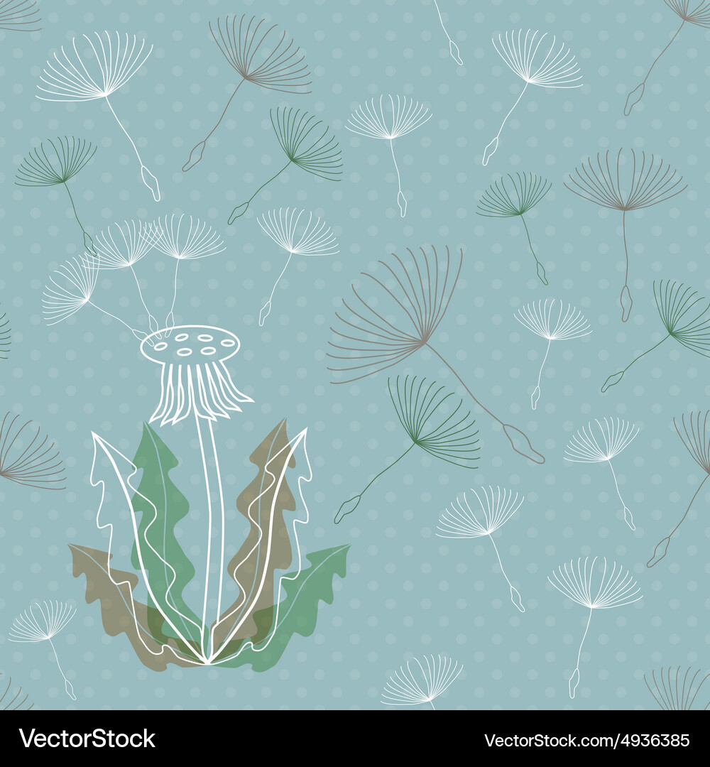 Dandelion seamless pattern Vector Image