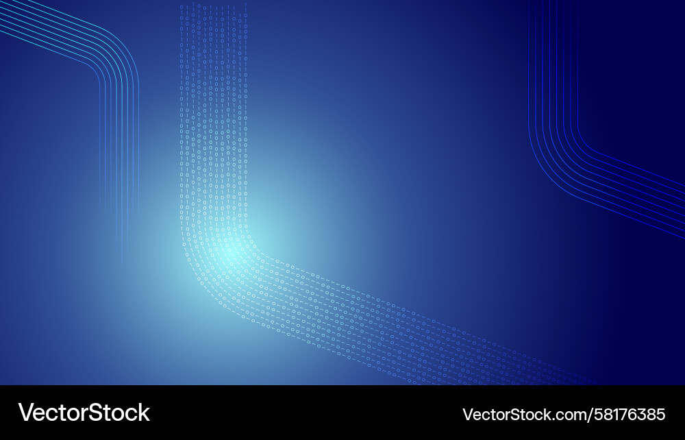 Dynamic Binary Data Flow Vector Image