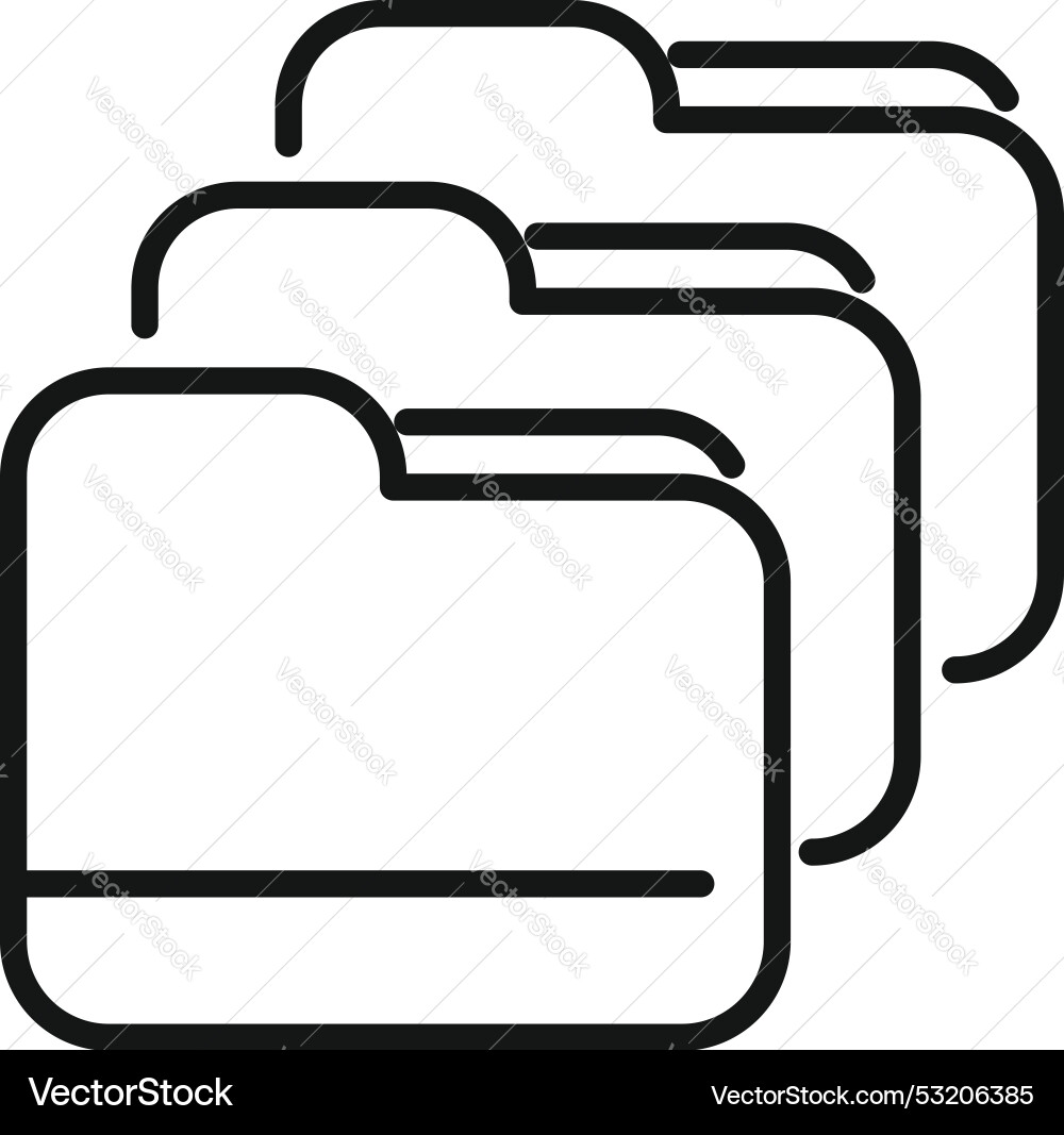Icon of three folders representing a data storage Vector Image