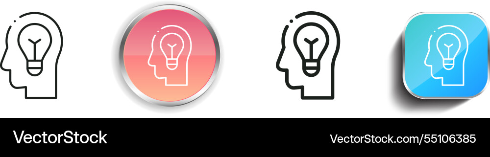 Idea-Symbol dünne lineare regelmäßige und Schaltfläche Stil Idea-Symbol dünne lineare regelmäßige und Schaltfläche Stil vektorbild