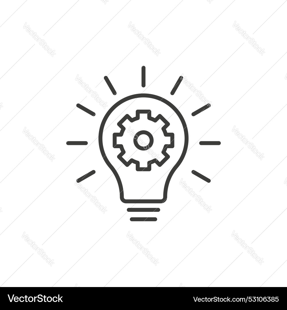 Implementation line icon isolated on white Vector Image