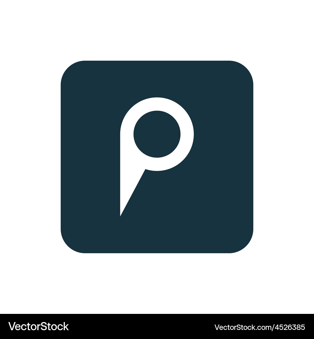 Map pin icon rounded squares button Vector Image