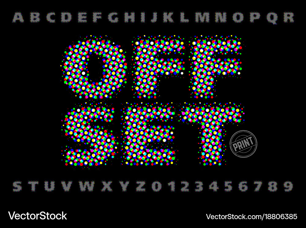 Offset Print Typography vector image