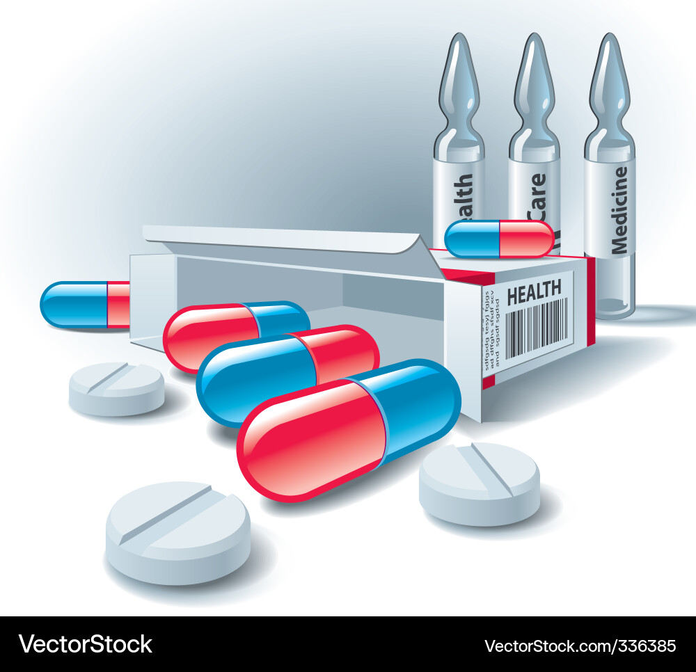 Pharmaceutical Tablets and Capsules Vector Image