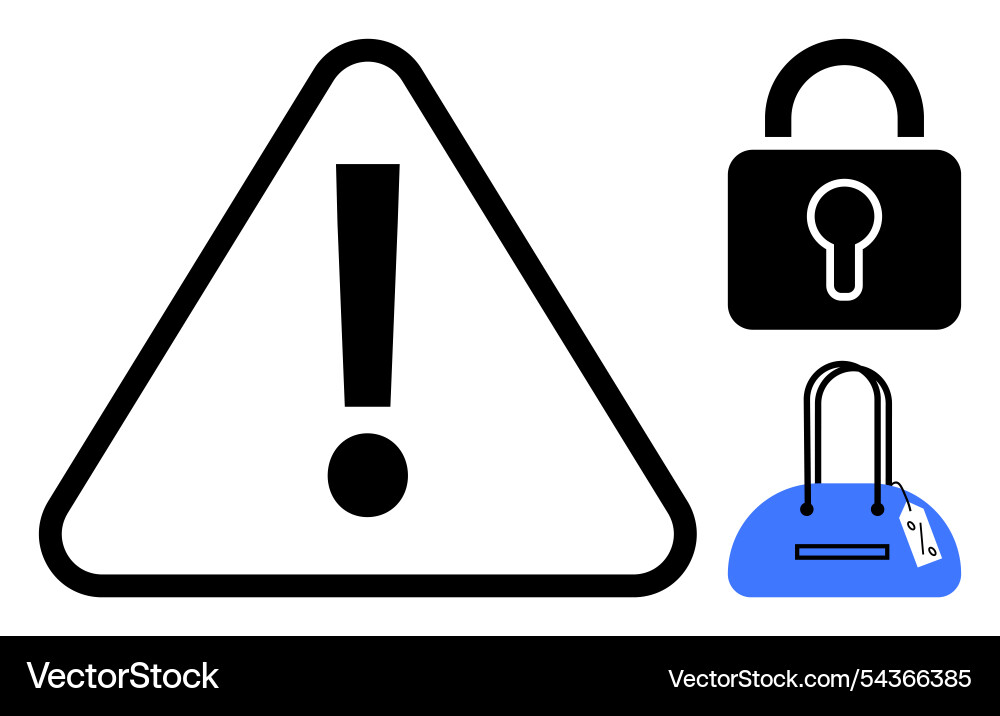 Security warning with exclamation mark lock icon Security warning with exclamation mark lock icon vector image