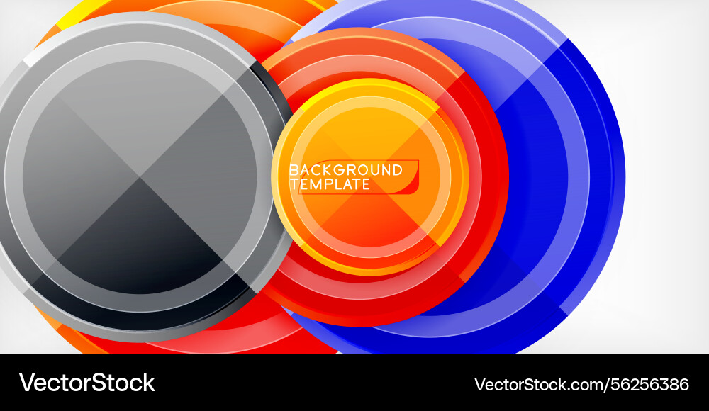 Abstract circles overlap creating dynamic visual vector image