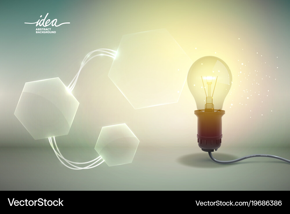 Abstract Lightbulb Hexagon Background vector image