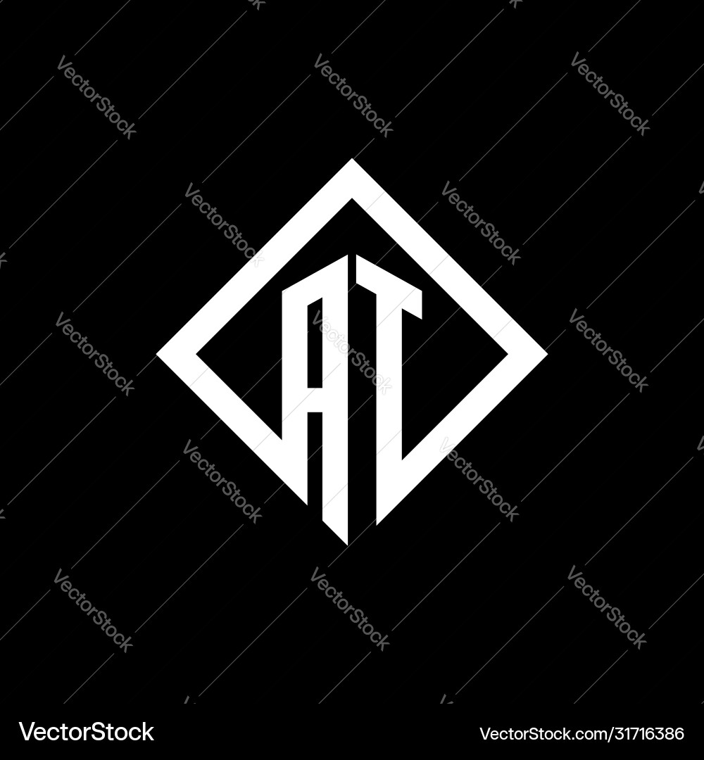 At logo monogram with square rotate style design Vector Image
