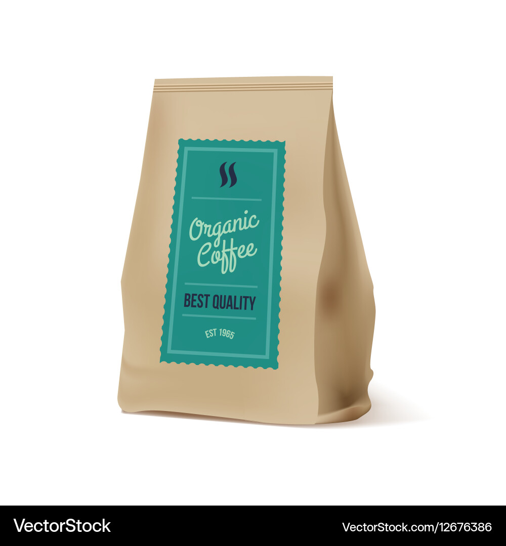 Braun Papier Kaffee Tasche Mockup vektorbild