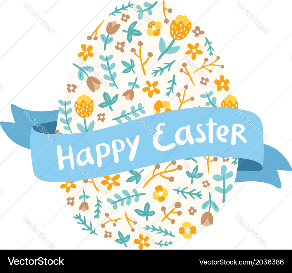 Floral Easter Egg Celebration Royalty Free Vector Image