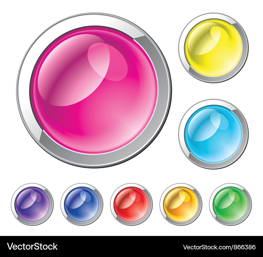 Glossy buttons set Vector Image