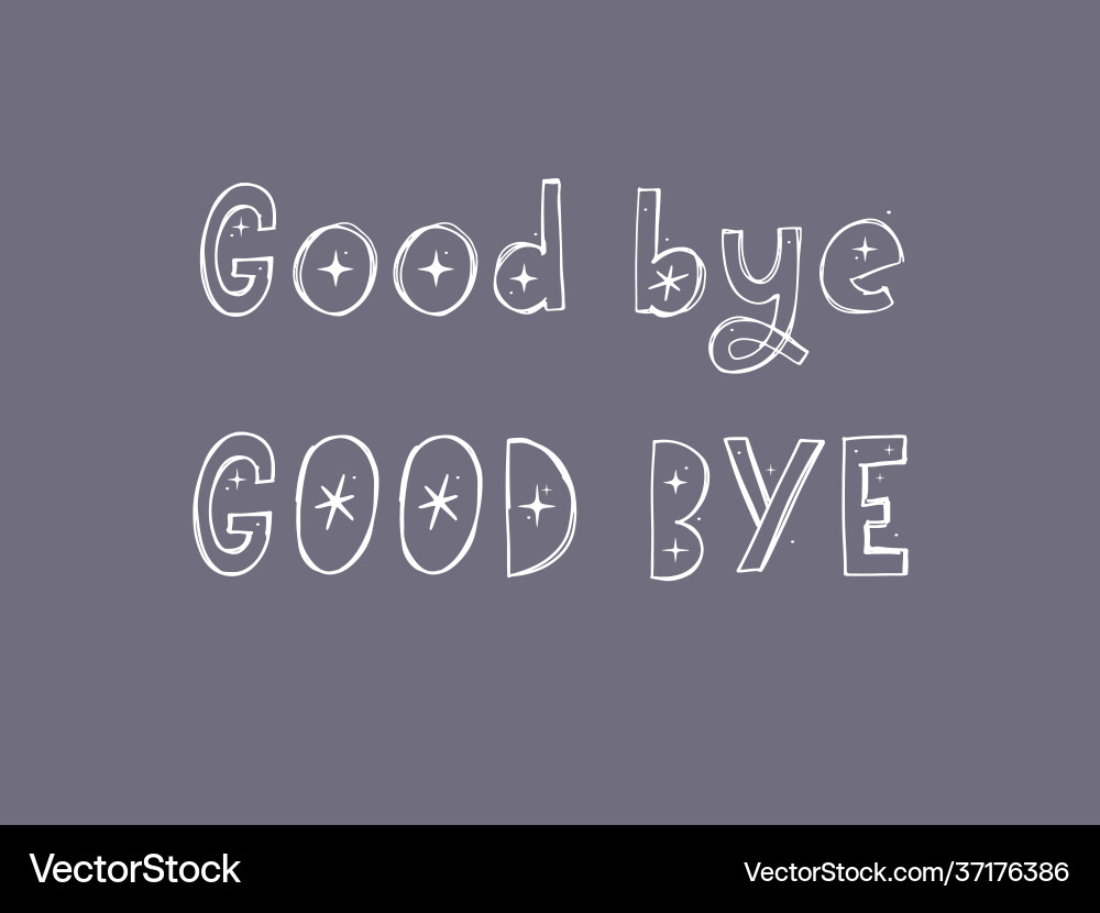 Good bye text continuous one line drawing Good bye text continuous one line drawing vector image