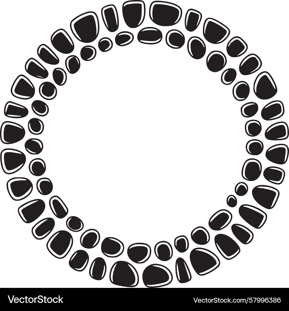 Grey Pebble Circle Pattern Vector Image
