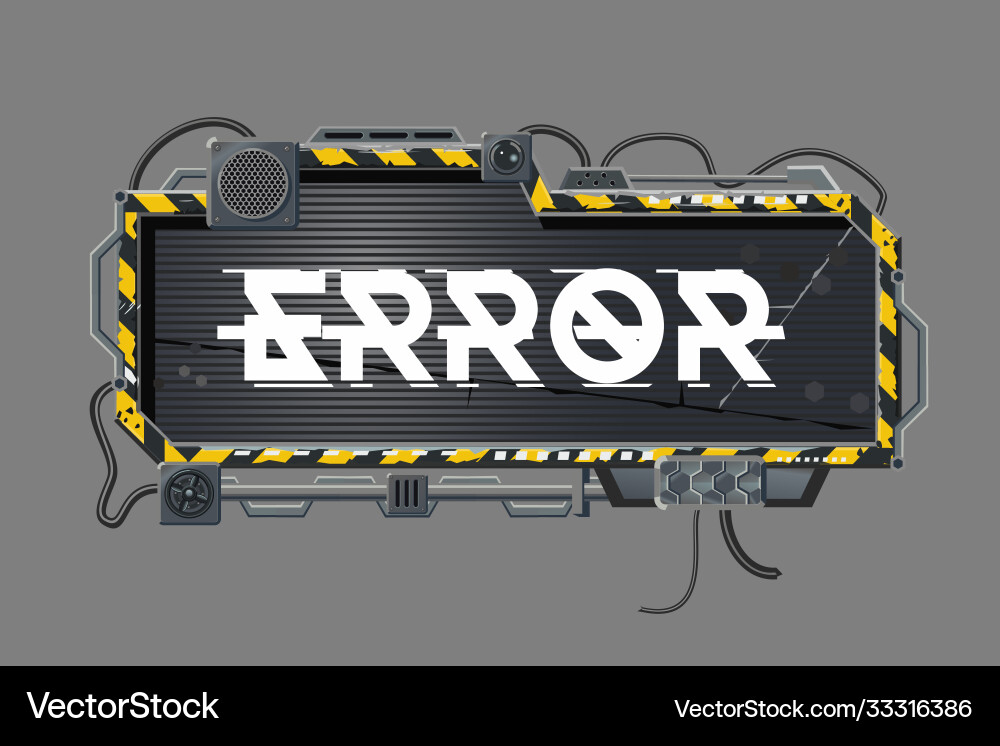 Message window with text error print digital Message window with text error print digital vector image