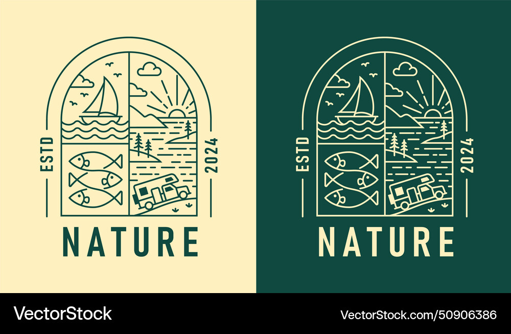 Natural view in the form of a window vector image