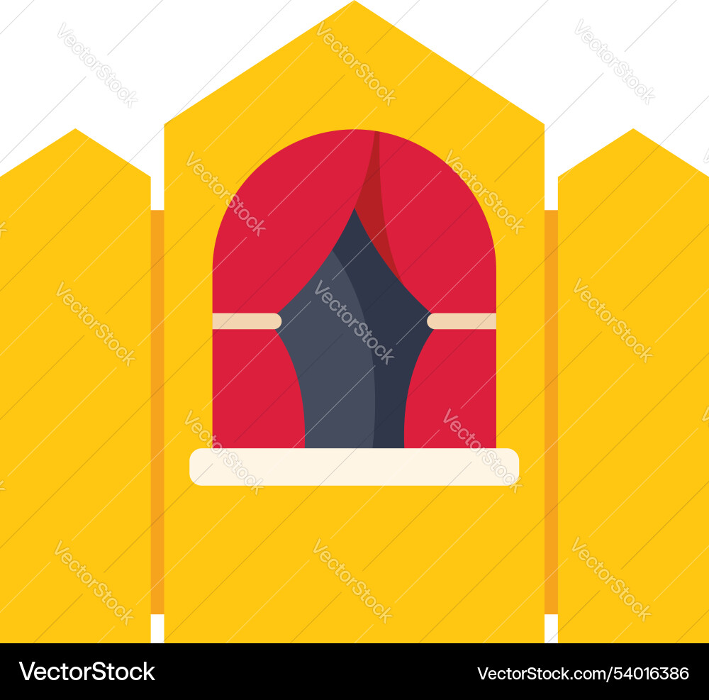 Puppet show stage with red curtain waiting vector image