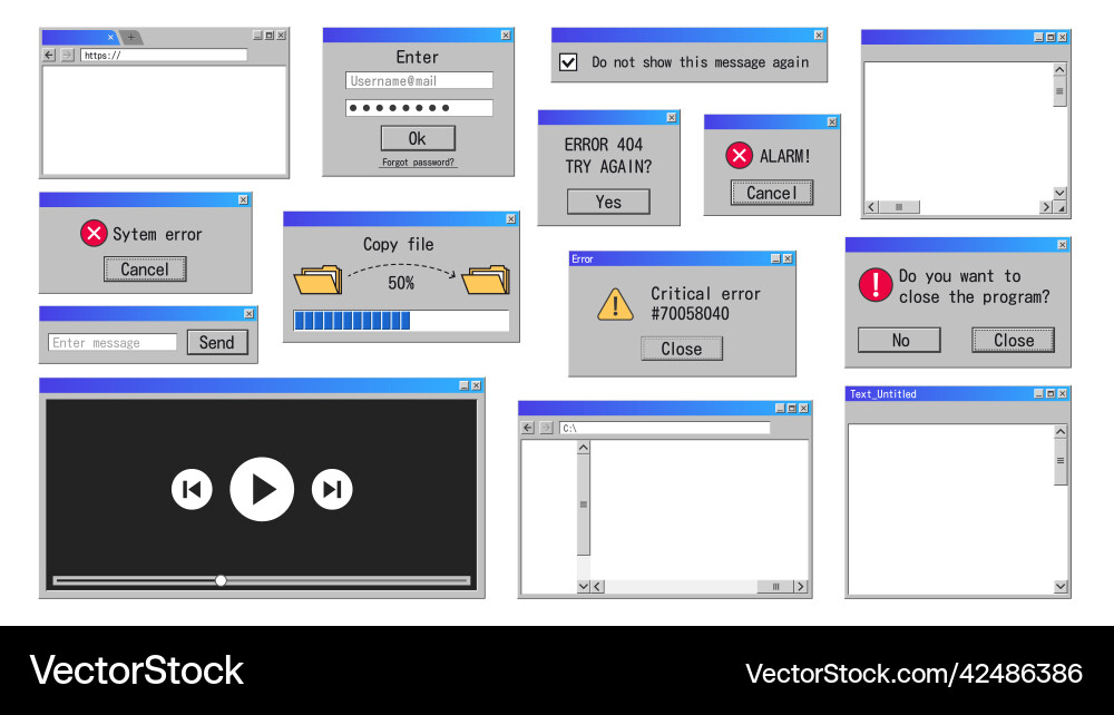 Retro Error Windows Message vector image