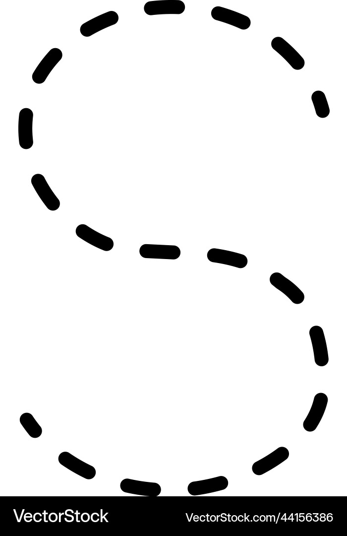 Tracing alphabet lowercase small letter s Vector Image