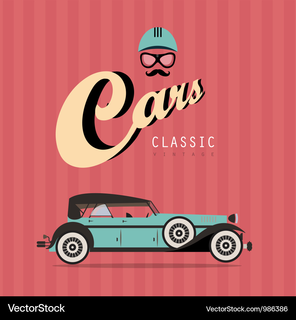 Vintage Classic Auto Illustration Vektorbild