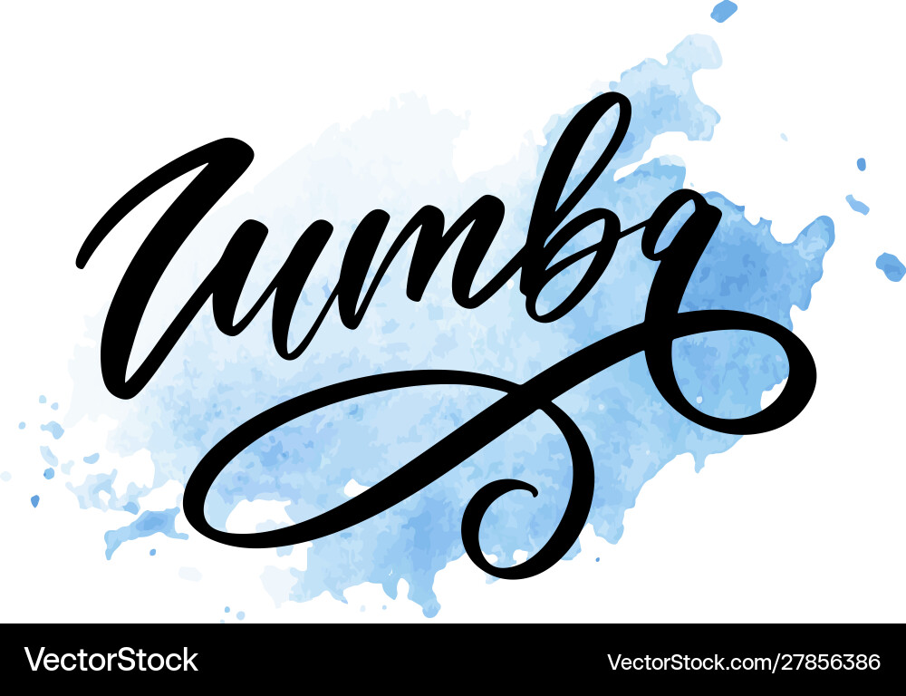 Zumba letter lettering calligraphy dance brush Zumba letter lettering calligraphy dance brush vector image